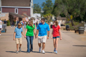 Family walking along Old Town San Diego