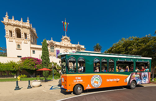 San Diego trolley at Balboa Park